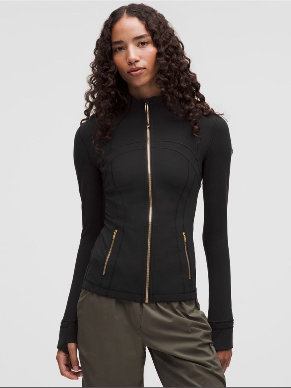 lululemon athletica Black define Jacket “Nulu” with Gold Zippers